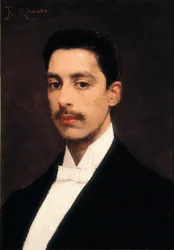 Portret van Enrique Granados, Spaanse pianist en componist, eind 19e eeuw