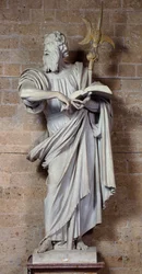 Sint Thaddeus, marmeren beeldhouwwerk door Francesco Mochi, Museum van Kathedraalwerken, Orvieto, Italië