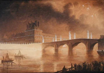 Verlichting van de kade en de Pont des Tuileries
