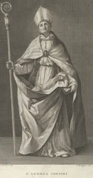 Sint Andrea Corsini gekleed als bisschop van Fiesole, met een kromstaf en kijkend..., ca. 1780-1841