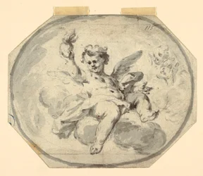 Tekening, Ontwerp voor een beschilderd plafond, 1770-1800