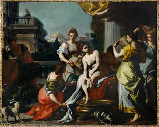 Bathseba in haar bad ... (schilderij op doek)
