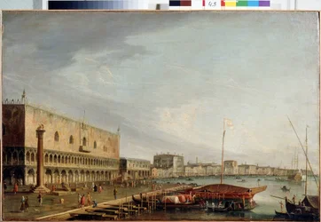 Uitzicht op het San Marcoplein met het Dogepaleis in Venetië