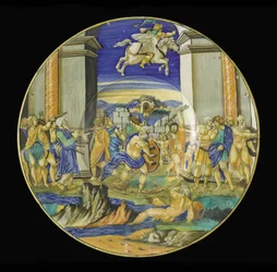 Plaat met Scène uit Ariosto