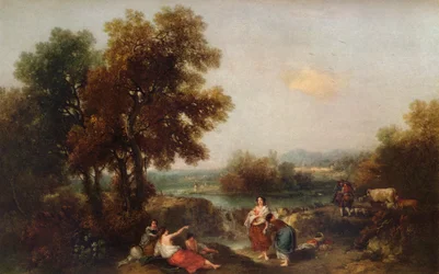 Landschap met figuren, 18e eeuw, 1915