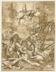 Sint Nicolaas doet de storm op zee bedaren