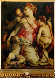 Liefdadigheid (schilderij op hout)