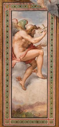 KAIROS (tijd van de gunstige gelegenheid) - Tijd van Beslissing (Kairos) fresco van Francesco de Rossi (1510-1563) circa 1544 Palazzo Vecchio, Florence