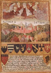 De Maagd beschermt Siena tegen aardbevingen in 1466