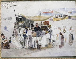 De verhalenverteller, door Francesco Marino (1892-1954). Italië