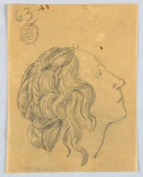Schets van Vrouwenhoofd in Profiel