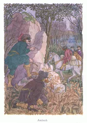Hinderlaag (kleurenlitho)
