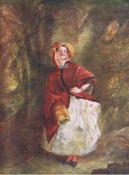 Dolly Varden, illustratie uit De Wereldbibliotheek van Beste Boeken, ca. 1940