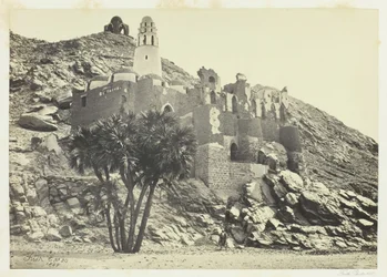 Doumpalm en Verwoeste Moskee, Philæ, 1857