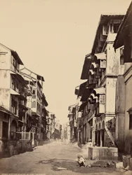 Inheemse huizen in het fort, Bombay