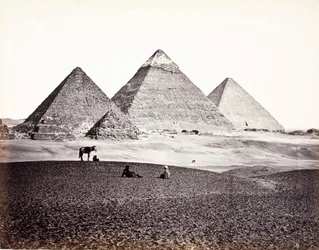 Piramides van El-Geezeh (uit het zuidwesten)