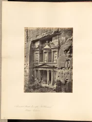 Prachtige rotstempel, "El Khusne", Petra, Edom