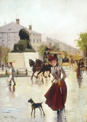 Straatscène in Parijs, 1890