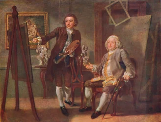 Robert Walpole, Eerste Graaf van Orford, K.G., in het atelier van Francis Hayman, R.A., ca. 1748-1750, 19