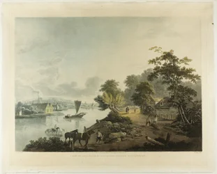 Uitzicht op Hillbank aan de rivier de Theems nabij Londen