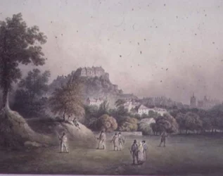 Edinburgh vanaf de Bruntsfield Golf Links, laat 18e of vroeg 19e eeuw