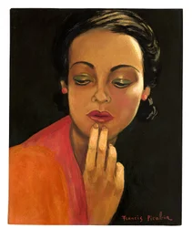Zonder titel (Gezicht van een vrouw), ca. 1941-43 (olieverf op board)