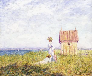 Twee vrouwen aan de kust