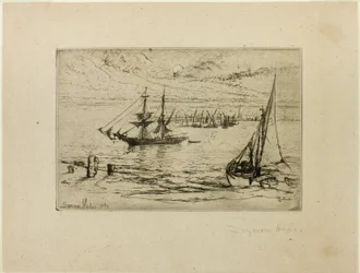 Een brig voor anker
