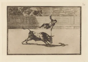 Ligereza y atrevimiento de Juanito Apiñani en de Madrid (De behendigheid en durf van Juanito Apinani in [de ring] in Madrid), Plaat 20 van La tauromaquia
