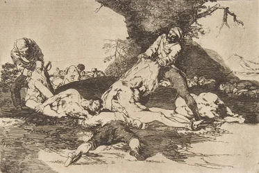 Plaat 16 uit De rampen van de oorlog Los Desastres de La Guerra: Zij..., 1810 gepubliceerd 1863