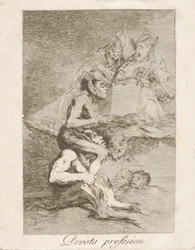Plaat 70 uit Los Caprichos: Vrome Beroep Devota profesion., 1799