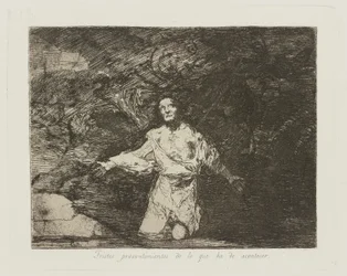 Tristes presentimientos de lo que ha de acontecer, pl. 1 uit de serie Los desastres de la guerra