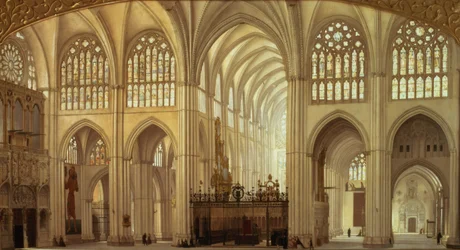 Het interieur van de kathedraal van Toledo, 1856