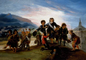 Kinderen spelen soldaatje