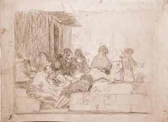 De rampen van de oorlog: Vergeefse klachten (voorbereidende tekening)
