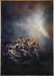 Vuur bij Nacht (olieverf op blik)