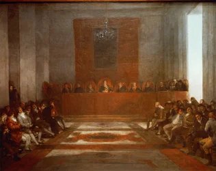 Koning Filips IV van Spanje opent de Junta van de Filippijnen (olieverf op doek)