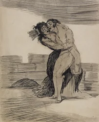 Man en vrouw die elkaar omhelzen