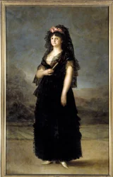 Portret ten voeten uit van koningin Maria Louisa van Spanje (1751-1819), echtgenote van Karel IV. Schilderij van Francisco de Goya (1746-1828), 19e eeuw. H. 2,08 x 1,27 m - Madrid, Museo del Prado - Portret van koningin Maria Louisa (1751-1819) met