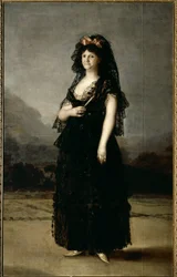 Portret van koningin Maria Luisa met een mantilla