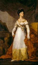 Portret van koningin van Spanje Maria Louisa van Bourbon Parma (1751-1819) Schilderij door Francisco de Goya y Lucientes (1746-1828) 1800-1810 Bilbao. Museum van Schone Kunsten van Bilbao