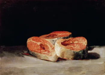 Stilleven met plakjes zalm