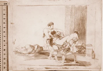 De rampen van de oorlog: Op het kerkhof (voorbereidende tekening)
