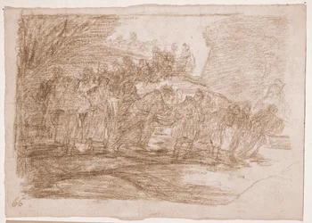 De rampen van de oorlog: Ze weten de weg niet (voorbereidende tekening)