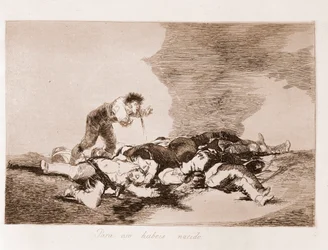 De rampen van de oorlog: Daarom ben je geboren (ets van een voorbereidende tekening)