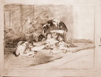 De rampen van de oorlog: Waar is een kom voor? (voorbereidende tekening)