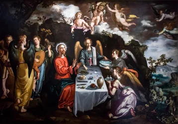 Christus gediend door de engelen in de woestijn