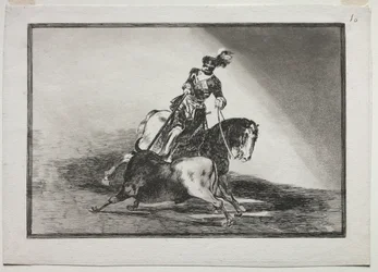 Karel V die een stier spietst in de arena van Valladolid, 1815-1816