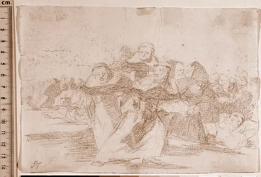 De rampen van de oorlog: Alles is in de war (voorbereidende tekening)