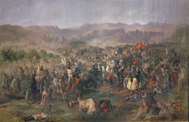 Slag bij Las Navas de Tolosa waarin de koningen van Castilië de Almohaden verslaan in 1212